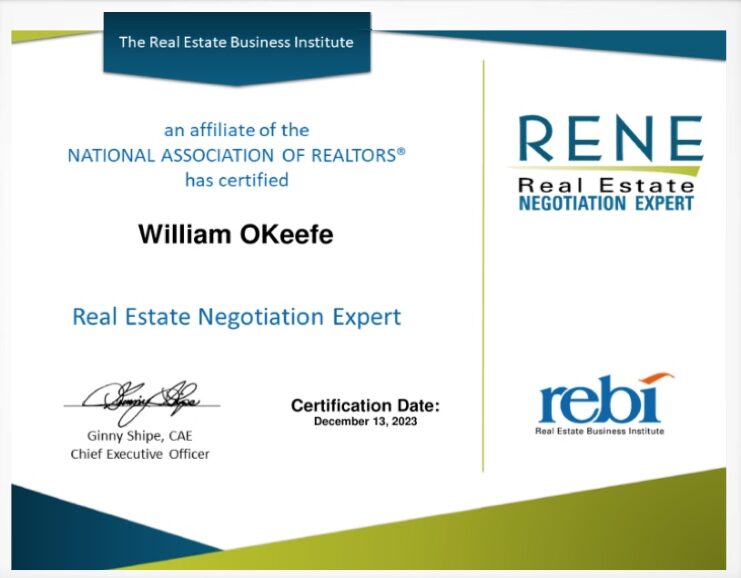 Real Estate Negotiation Expert RENE certification badge